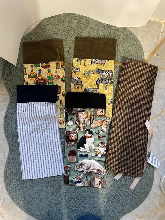 Handmade Other - 5 Hand crafted Fabric Wine Gift Bags